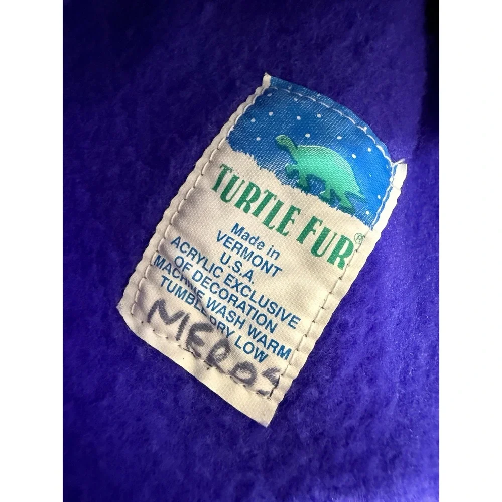 VTG Turtle Fur Kids Winter Beanie Ski Hat Wool Knit‎ Fleece Lining Purple 90s